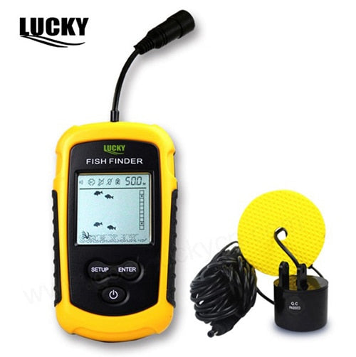 LUCKY FF1108-1 Alarm 100M Portable Sonar Fish Finders Fishing lure Echo Sounder Fishing Finder Alarm Transducer Lake Sea Fishing