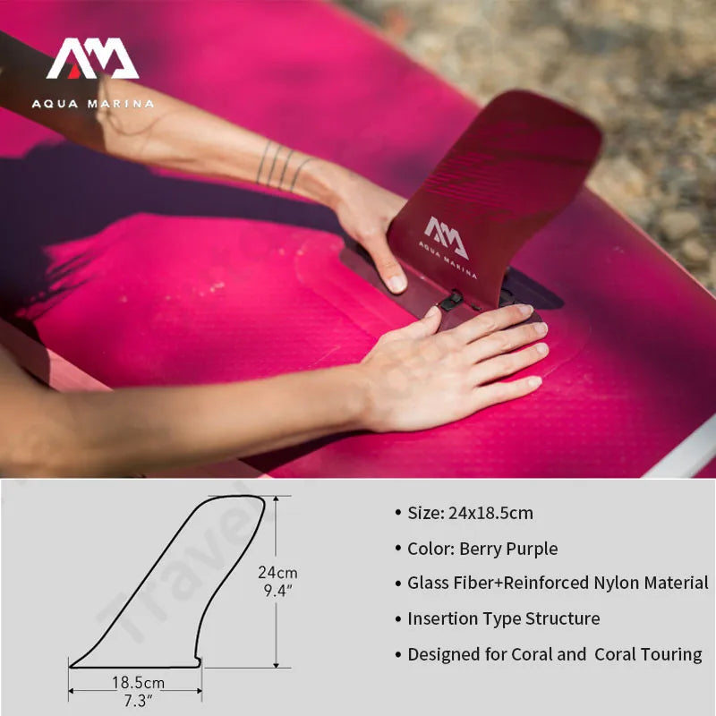 Aqua marina coral racing fin sup prancha de surf acessórios plug in paddle fin 24x18.5cm surf acelerar cauda leme 0.3kg