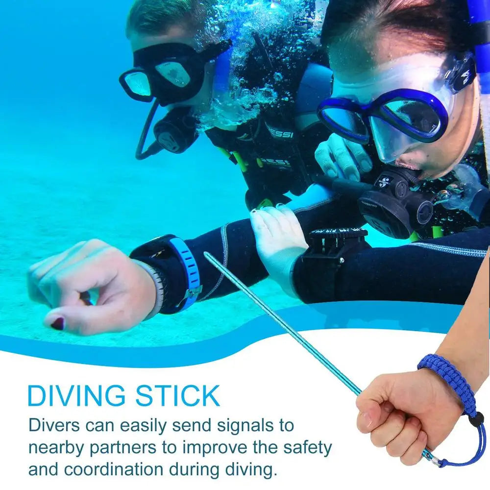 Diving Pointer Stick Water Diving Equipment With Braided Rope Underwater Diving Stick Aluminum Alloy Diving Stick For Underwater