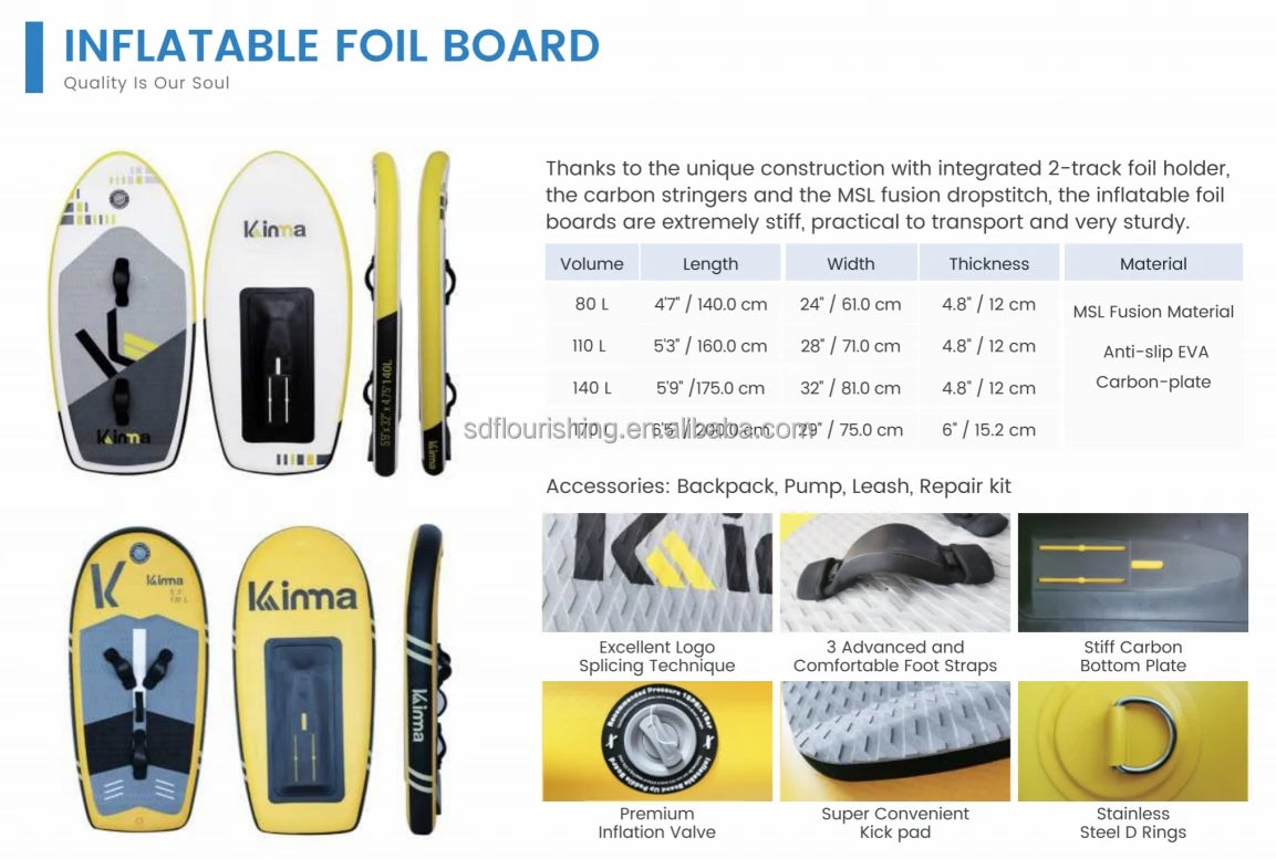 130L Wing foil Board Inflatable Wingfoil Surfboard Hydrofoil Board Inflatable Foil Kite Surfing Board For Sale