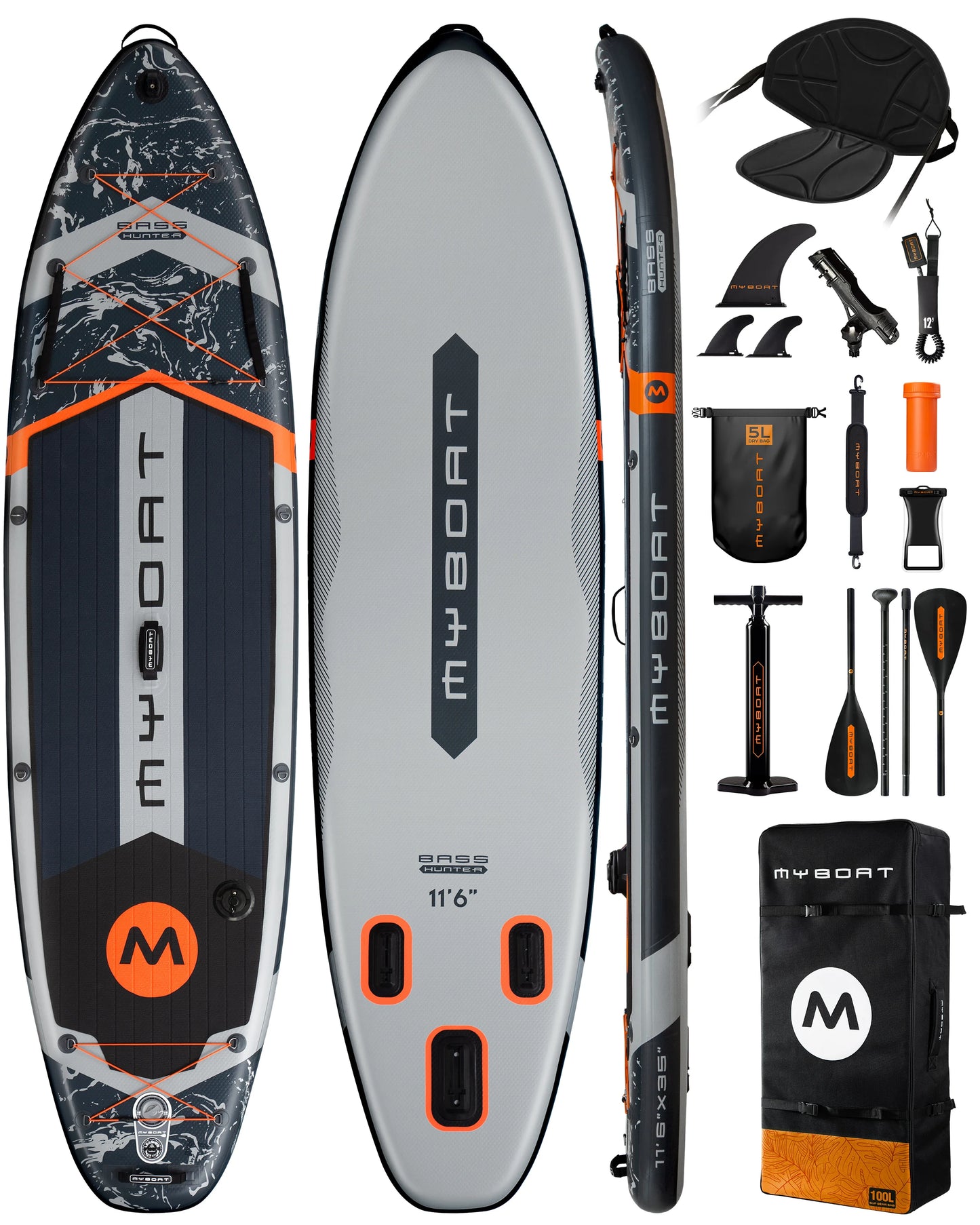 Myboat Waterproof Extra Wide Inflatable Paddle Board 11'6''x35''x6''Adult Standing Style Aquatic Fishing With Accessories SUP