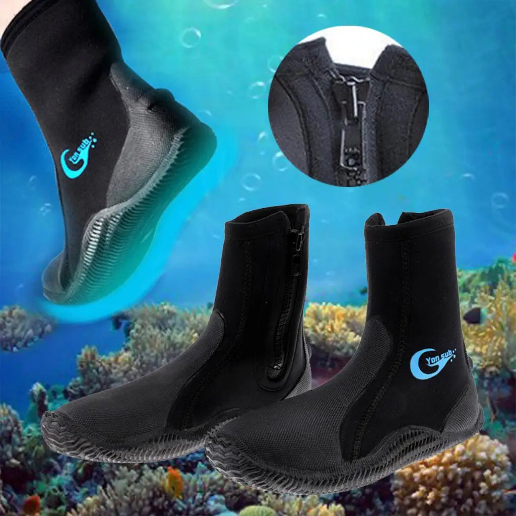 Professional 5mm Neoprene Scuba Diving Boots Surfing Swim Water Sports Canoe Kayak Warm Boots Shoes Wetsuit Boots for Snorkeling