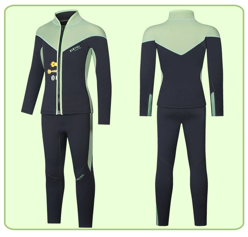 Two-Piece Neoprene Swimsuit for Kids, Professional Swimwear for Boys and Girls, Surfing Wetsuit Diving Suits, Bathing Suit