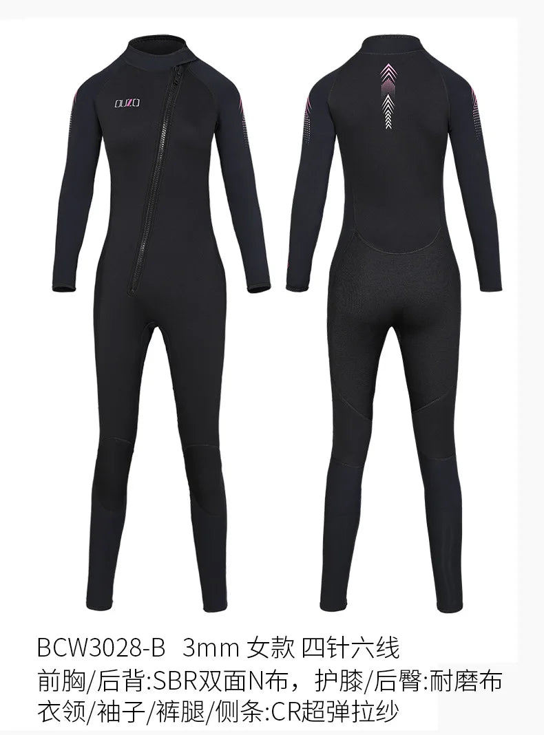 Neoprene  Long Short Men Women 3mm Wetsuit Surf Suit Swimming Kitesurf Scuba Diving Suit Comfortable Swimwear Swimsuit