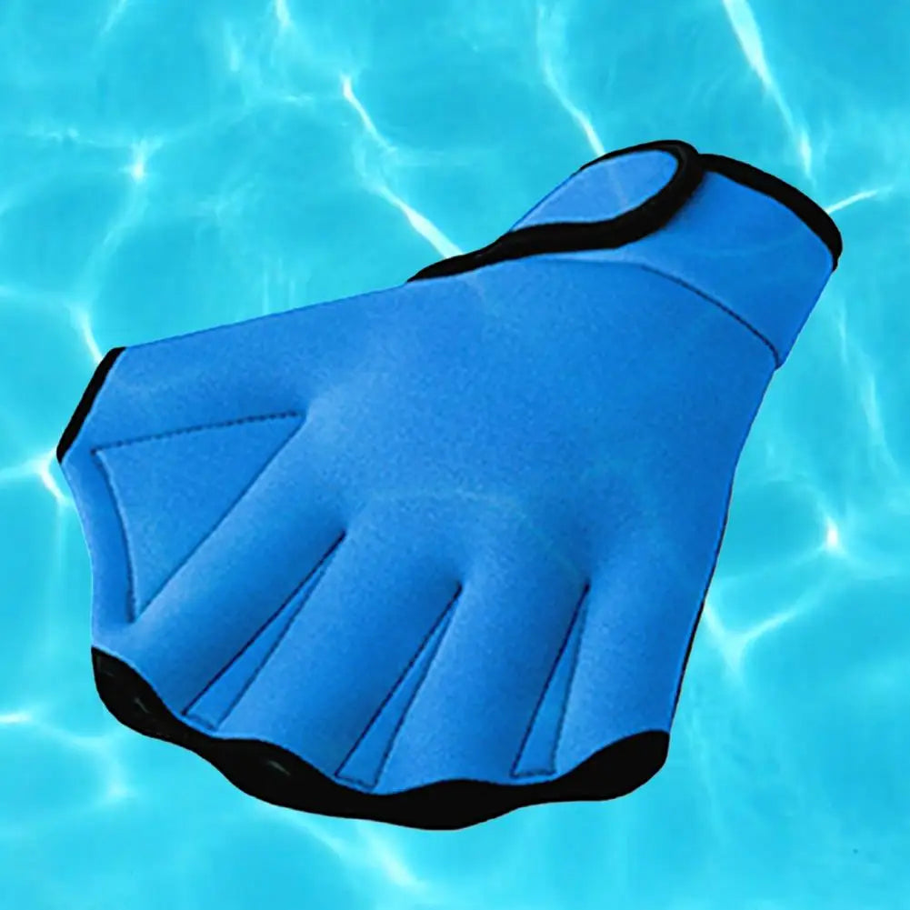 1 Pair Swimming Gloves Water Resistance Adjustable Wrist Strap Half Finger Aquatic Swimming Webbed Gloves for Water Sports