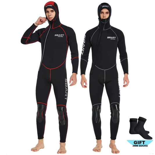 Neopreno Wetsuit Surf Suit 3mm Man Kitesurf Scuba Diving Suit Winter Swimwear Hooded Wetsuit Fullbody Swimsuits Male Rash Guards