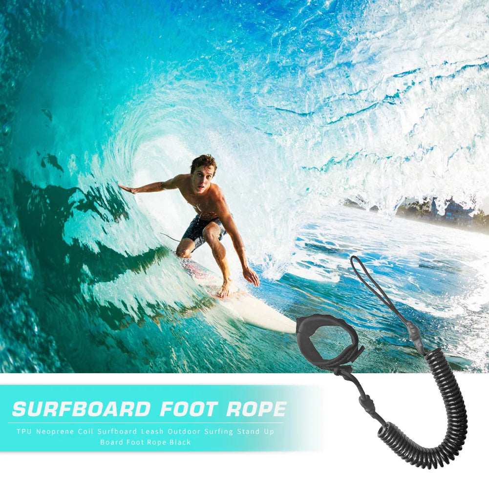 Surf Sup 10 Feet Ankle Leash Surfing Elastic Coiled Stand UP Paddle Board Leg Rope Surfboard Ankle Leash