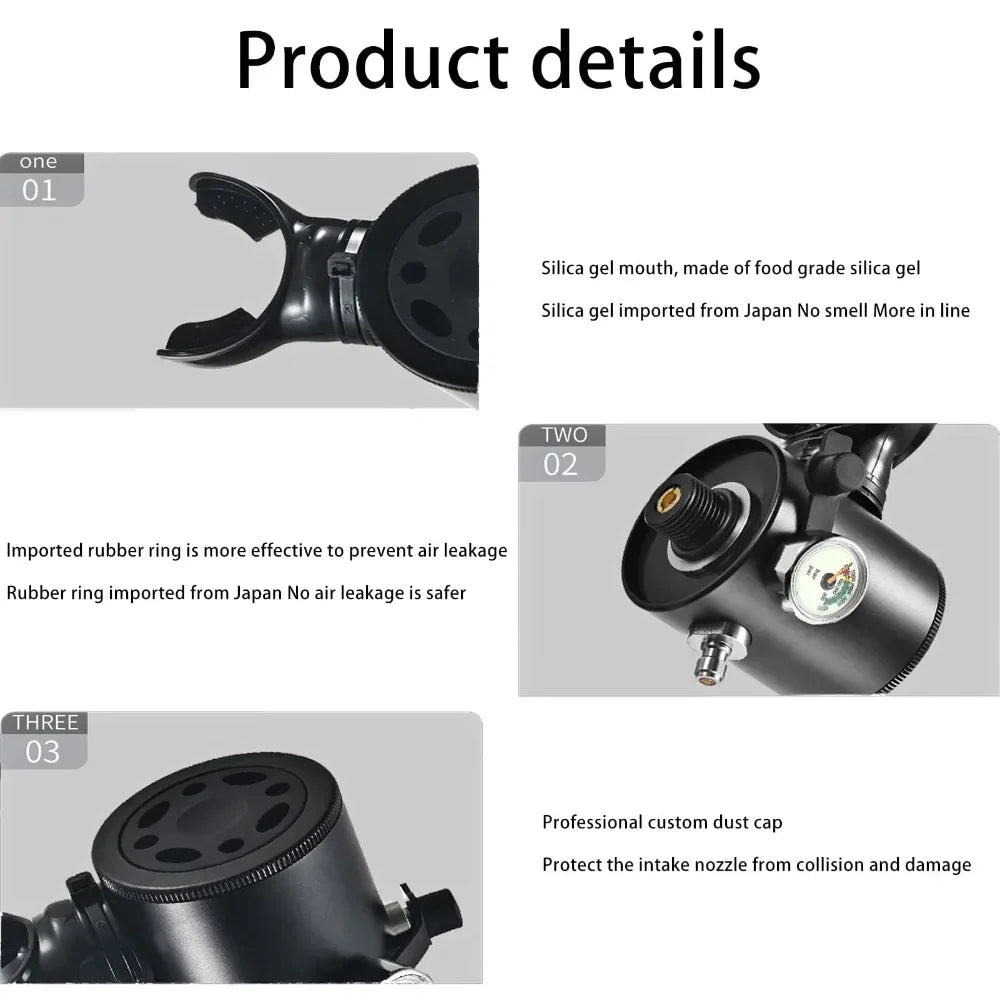 Mini Scuba Tank, 6-12 Minutes Diving Tank, Portable Lung Tank Kits with 3000 PSI Max Pressure 0.5L Small Scuba Diving Tank