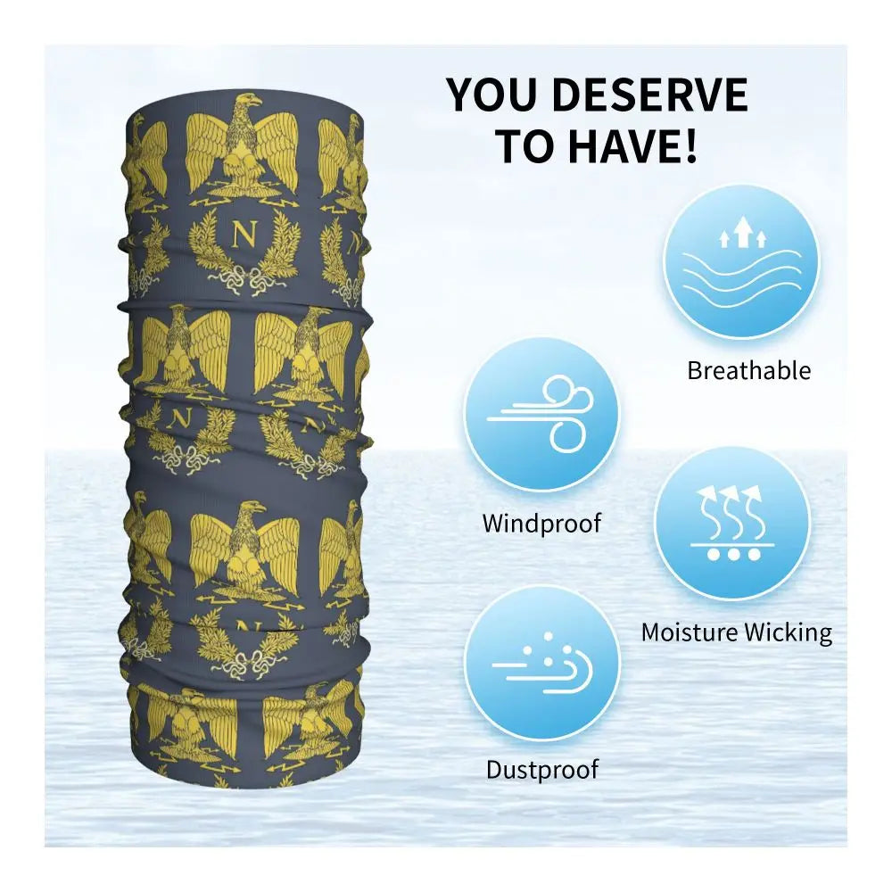 Napoleon Bonaparte Emlem Bandana Neck Cover Printed Wrap Scarf Warm Headband Outdoor Sports For Men Women Adult Winter