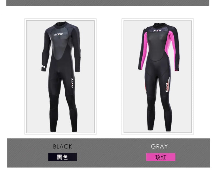 Wetsuit Men Women 3mm Neopreno Surf Suit Kitesurf Winter Swimwear Roupa De Mergulho Swimsuits Rash Guards Scuba Diving Suit