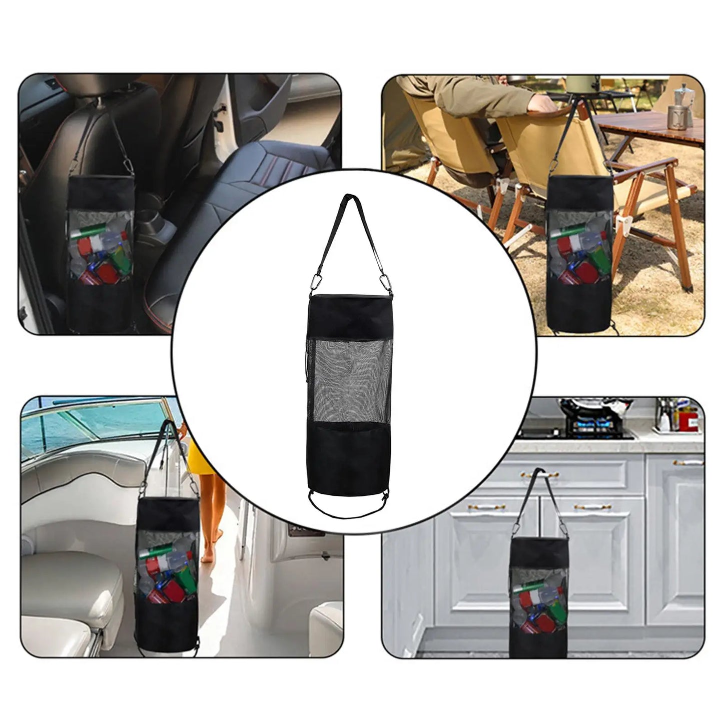 Saco de lixo portátil para barco, acessórios marinhos, durável, reutilizável, armazenamento, adequado para barcos, caiaque, praia, pesca, trailer
