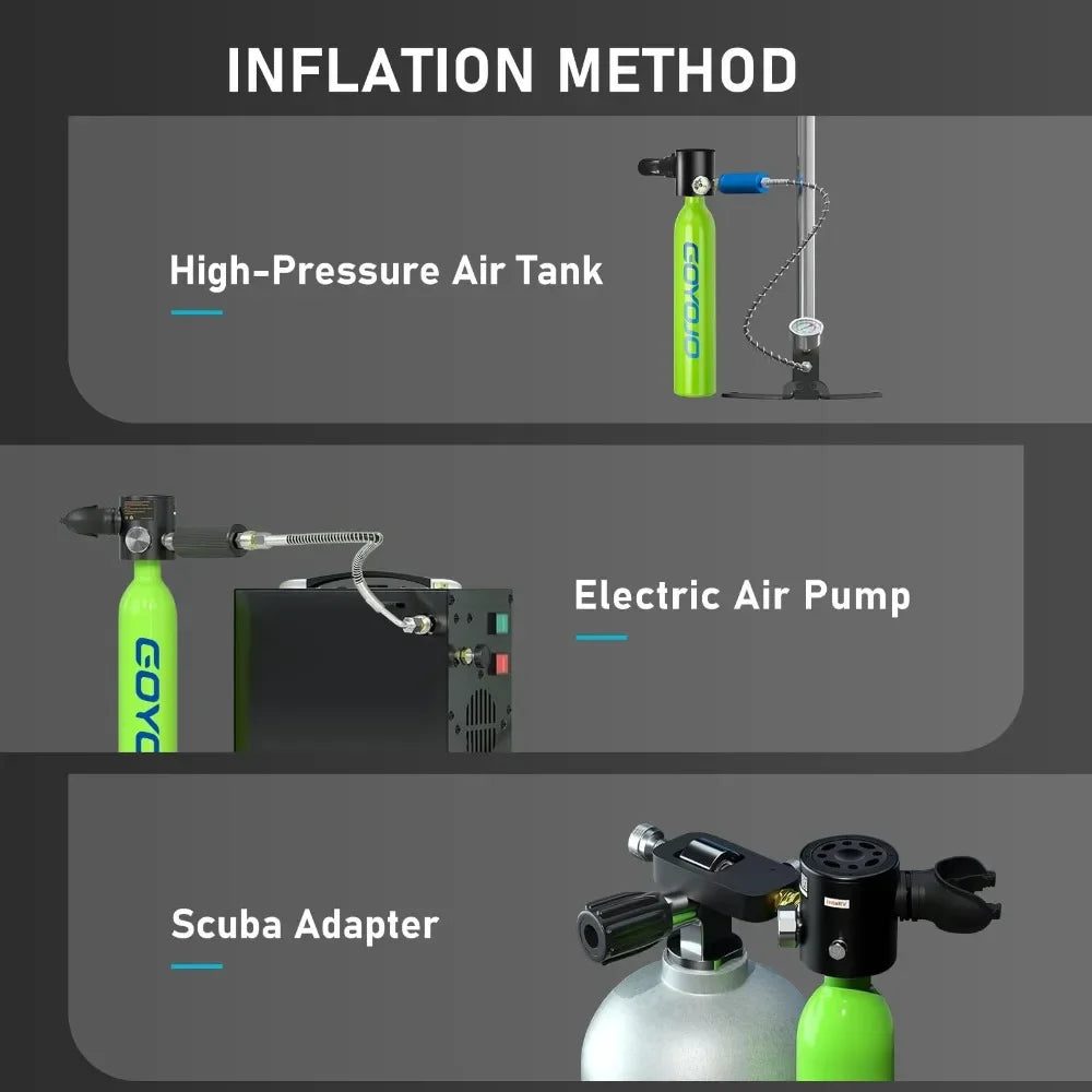 Mini Scuba Tank, 6-12 Minutes Diving Tank, Portable Lung Tank Kits with 3000 PSI Max Pressure 0.5L Small Scuba Diving Tank