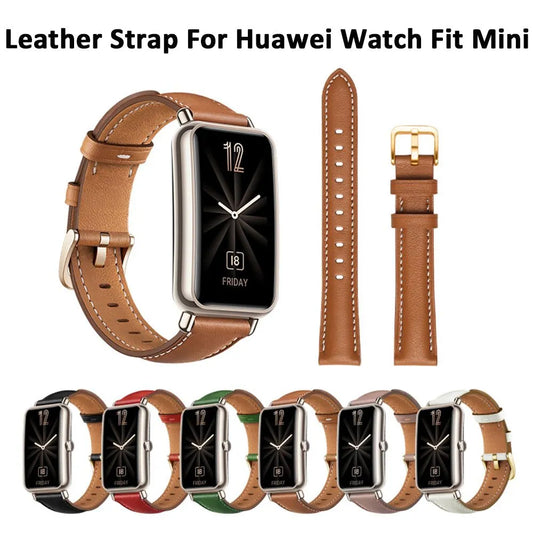 Leather Strap For Huawei Watch Fit Mini Corre Strap Wristband Bracelet Loop Genuine Band Replacement Smart Watch Accessories