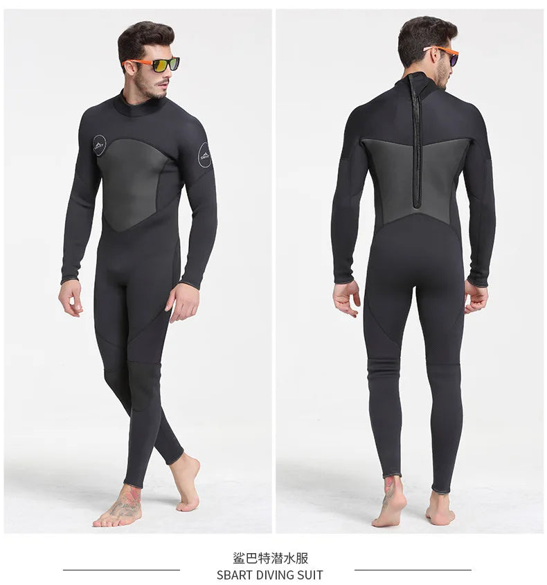 Men Wetsuit 3mm Neopreno Keep Warm One-Piece Swimsuits Quick Dry Snorkeling Kayaking Surfing Clothes Diving Suit Kitesurf