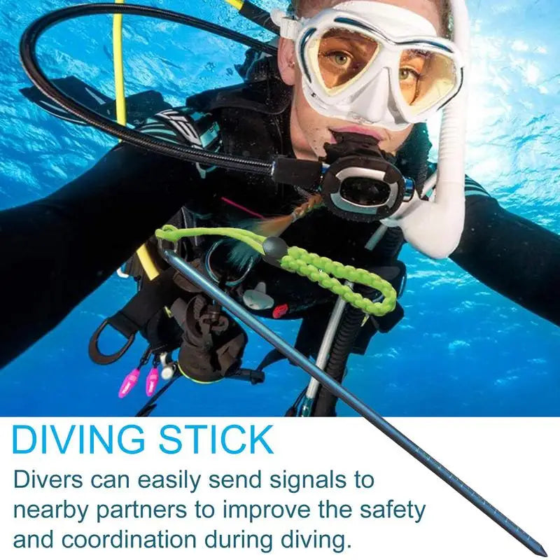 Diving Pointer Stick Water Diving Equipment With Braided Rope Underwater Diving Stick Aluminum Alloy Diving Stick For Underwater