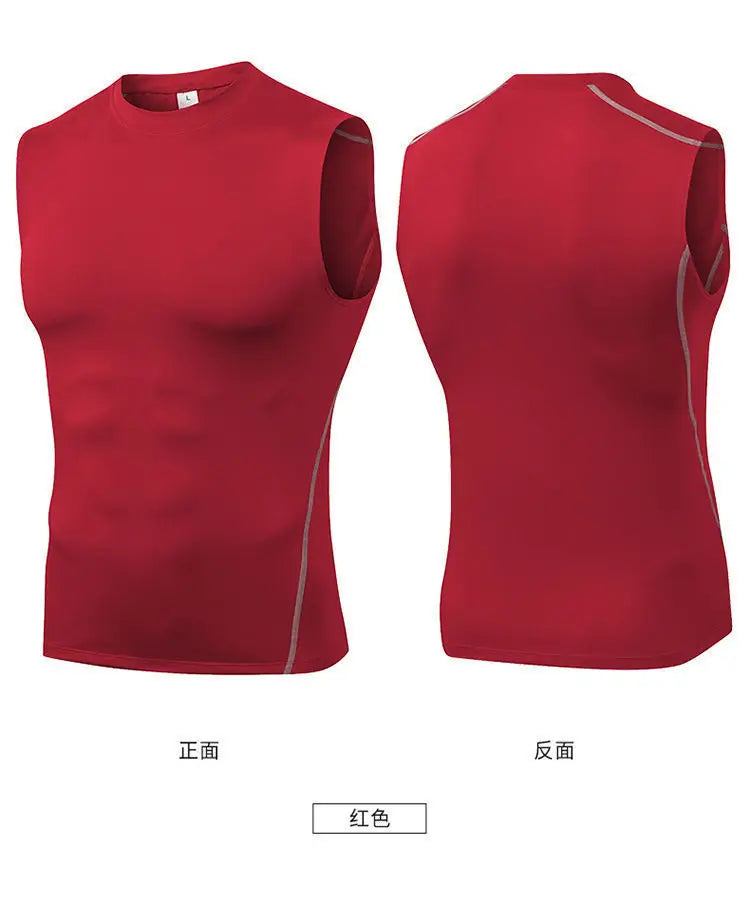 Male Jogging Vest Men Summer Fitness Tank Top Men's Outdoor Mesh Breathable Undershirt Round Collar T-shirt Man Sports Tank Top