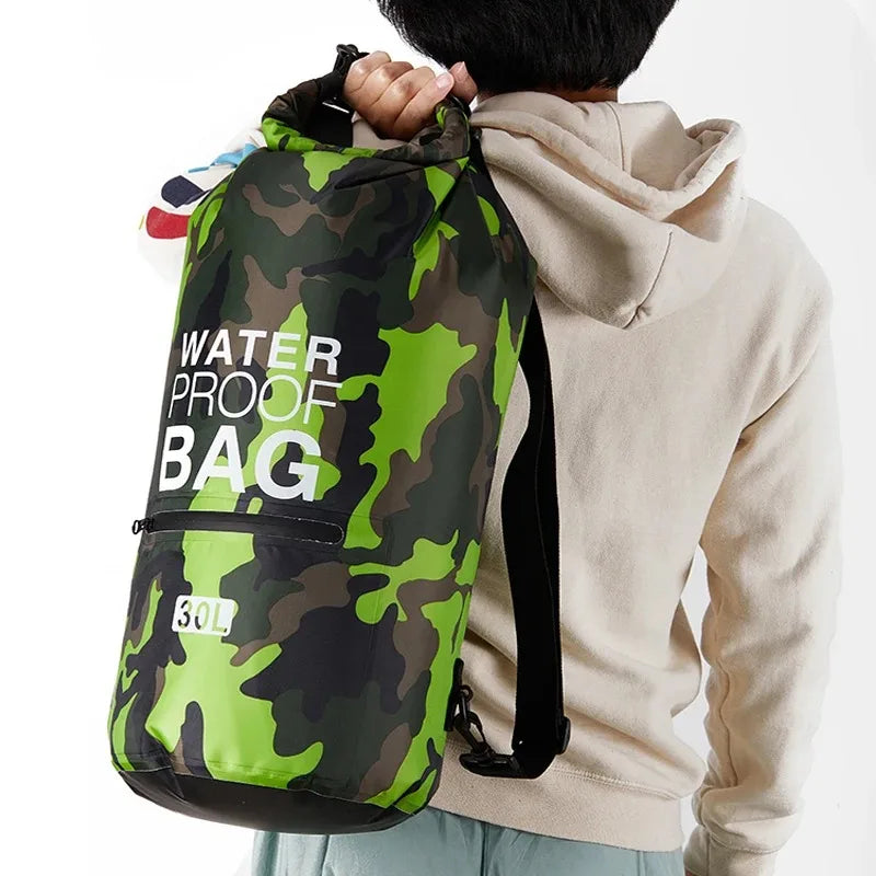 15-30L Waterproof Dry Bags With Wet Separation Beach Pocket Backpack For Kayaking Boating Swimming Outdoor Camping Sports Bag