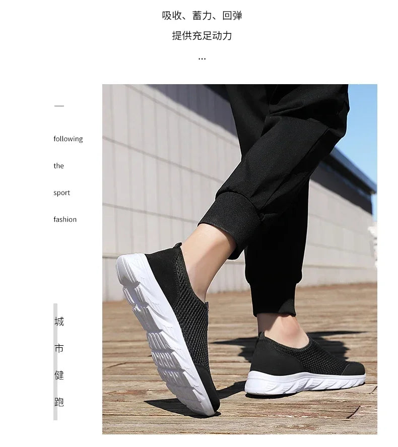 YRZL Sneakers Men Summer Casual Shoes Men Mesh Breathable Outdoor Non Slip Sports Shoes Slip on Loafers for Men Pius Size 38-46