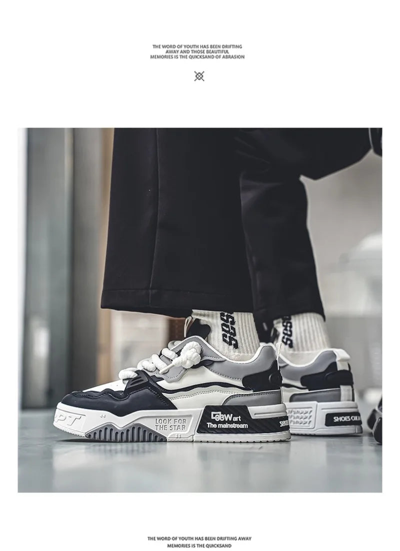 Fashion Men's Sneakers 2024 New Casual Shoes Lace Up Sport Running Shoes Platform Vulcanized Shoe Training Shoes Tenis Masculino