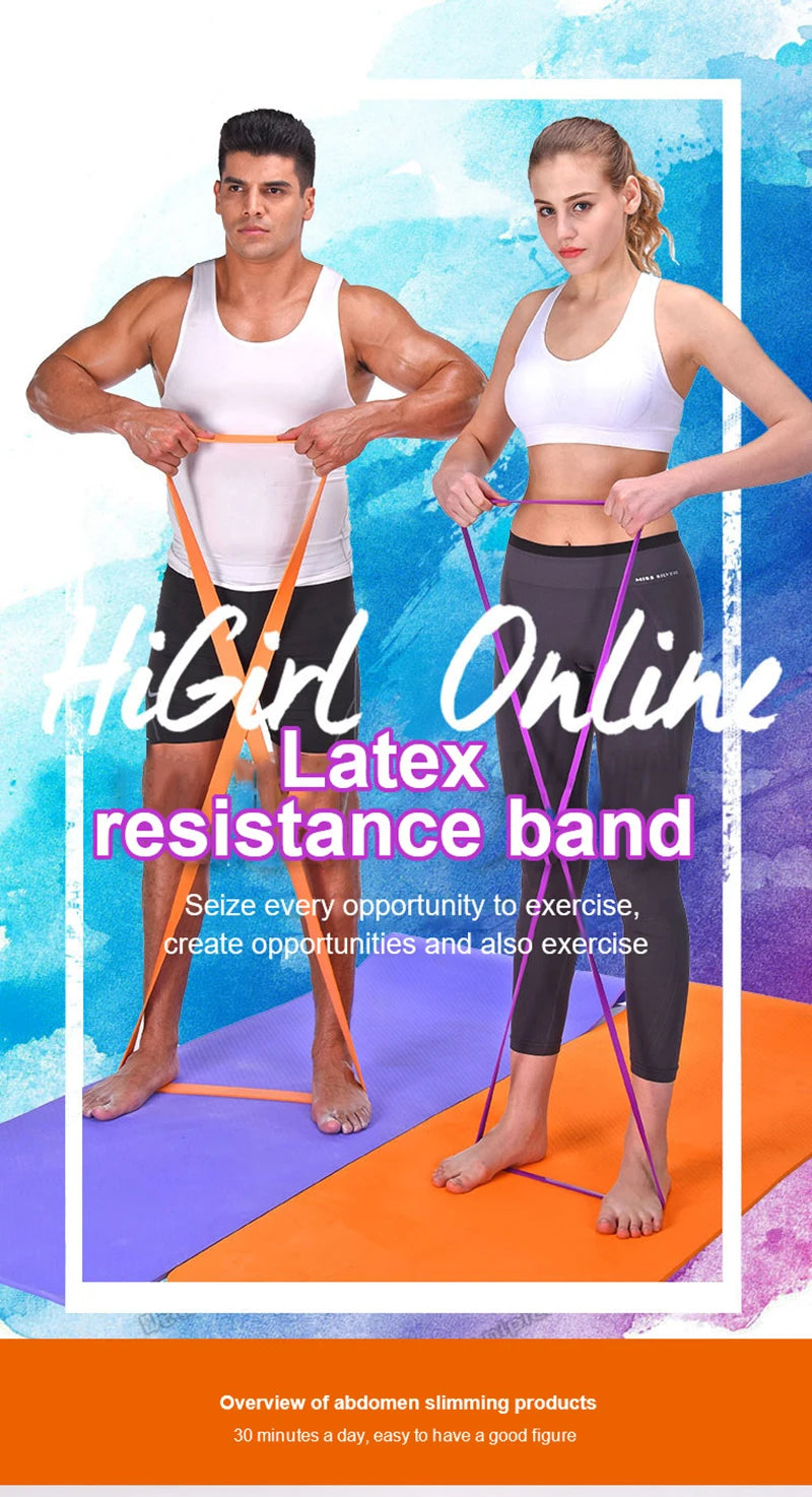 Resistance Bands 208cm Long Elastic Fitness Rubber Bands Resist Band For Home Gym Workout Expander Strength Trainning Equipment