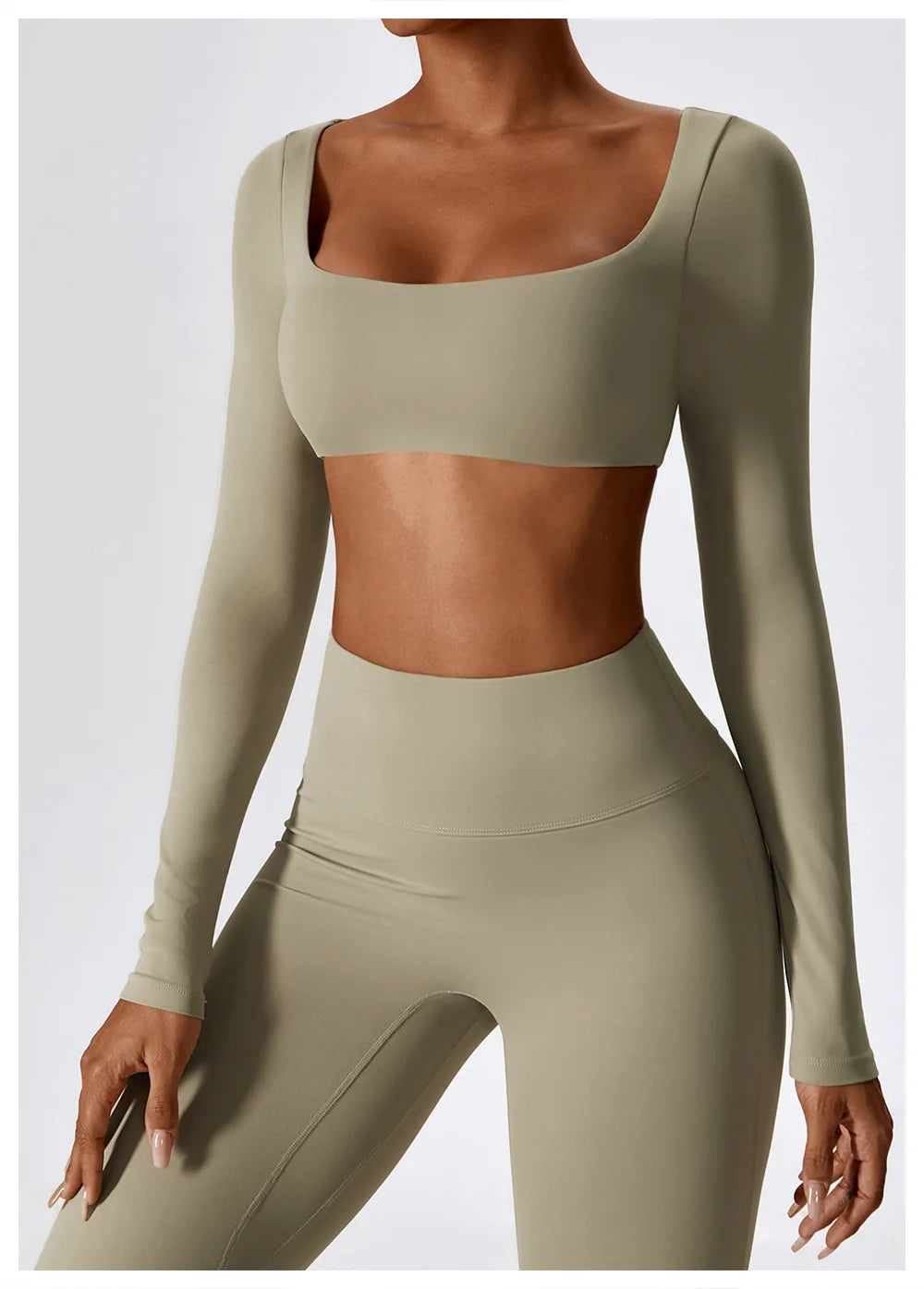 Women Workout Crop T Shirt Top Quick Dry Padded Sports Long Sleeve Gym Crop Tops Fitness Running Push Up Yoga Top