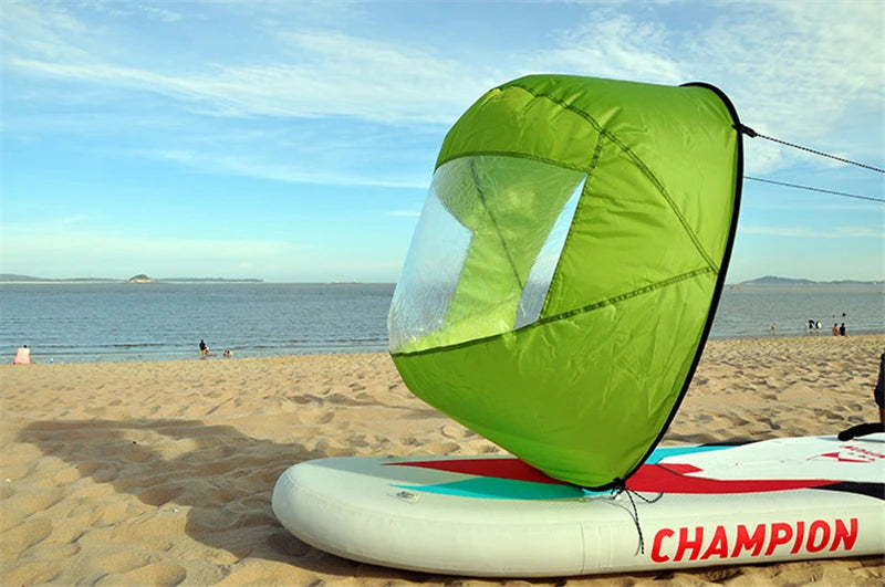 Sup Accessories Downwind Paddle Surfboard Inflatable Canoe Drag Sail Kayak Surfcasting With Transparent Window Folding Thrusters