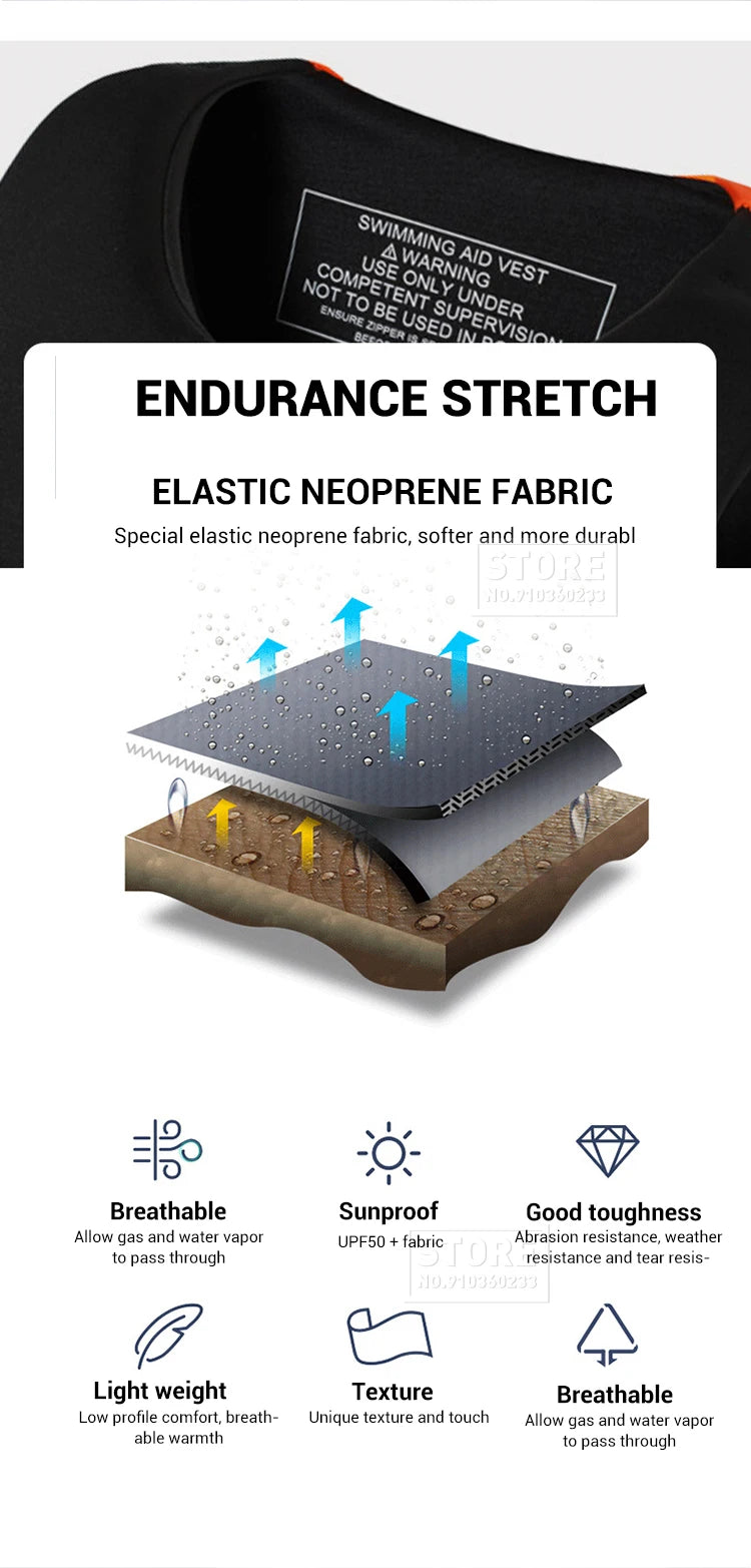 Kayak Life Jacket Adults Surf Life Vest Motorboats jet ski Wake board Raft Rescue Boat Clothing Fishing Vest Swimming Drifting