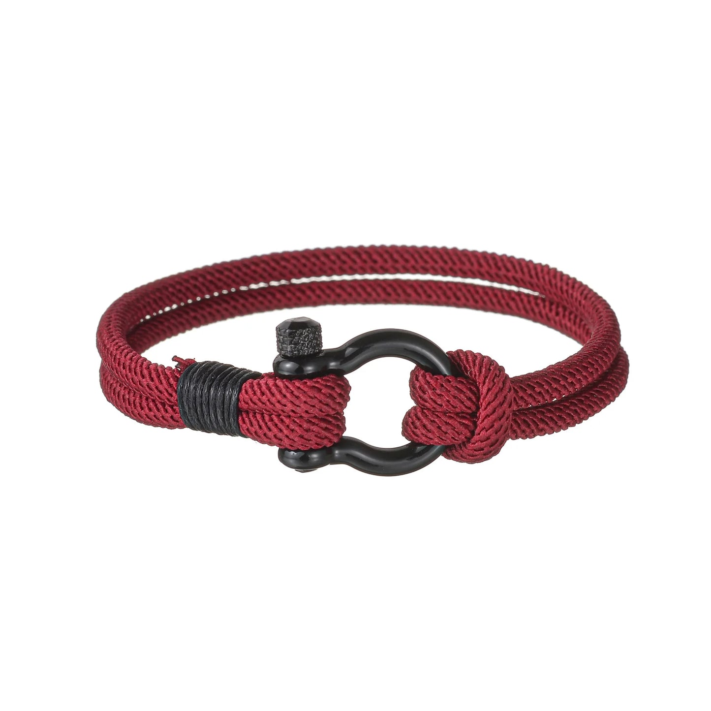 Men Punk Rock Bracelet for Men Women Marine Sailor Rope Nautical Survival Shackle Bracelet Stainless Steel Sport Bracelet