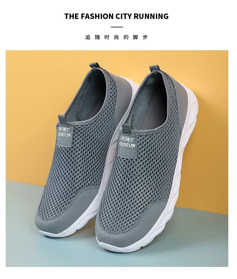 YRZL Sneakers Men Summer Casual Shoes Men Mesh Breathable Outdoor Non Slip Sports Shoes Slip on Loafers for Men Pius Size 38-46