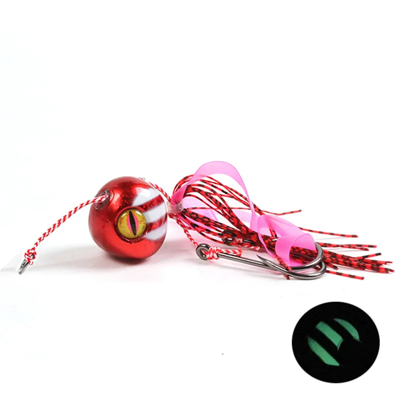 ALASICKA 1PC 60G 80G Glow Tai Kabura Jigging Fishing Lures Slider Jigs Sinker for Snapper Grouper Sea Boat Fishing Tenya Baits