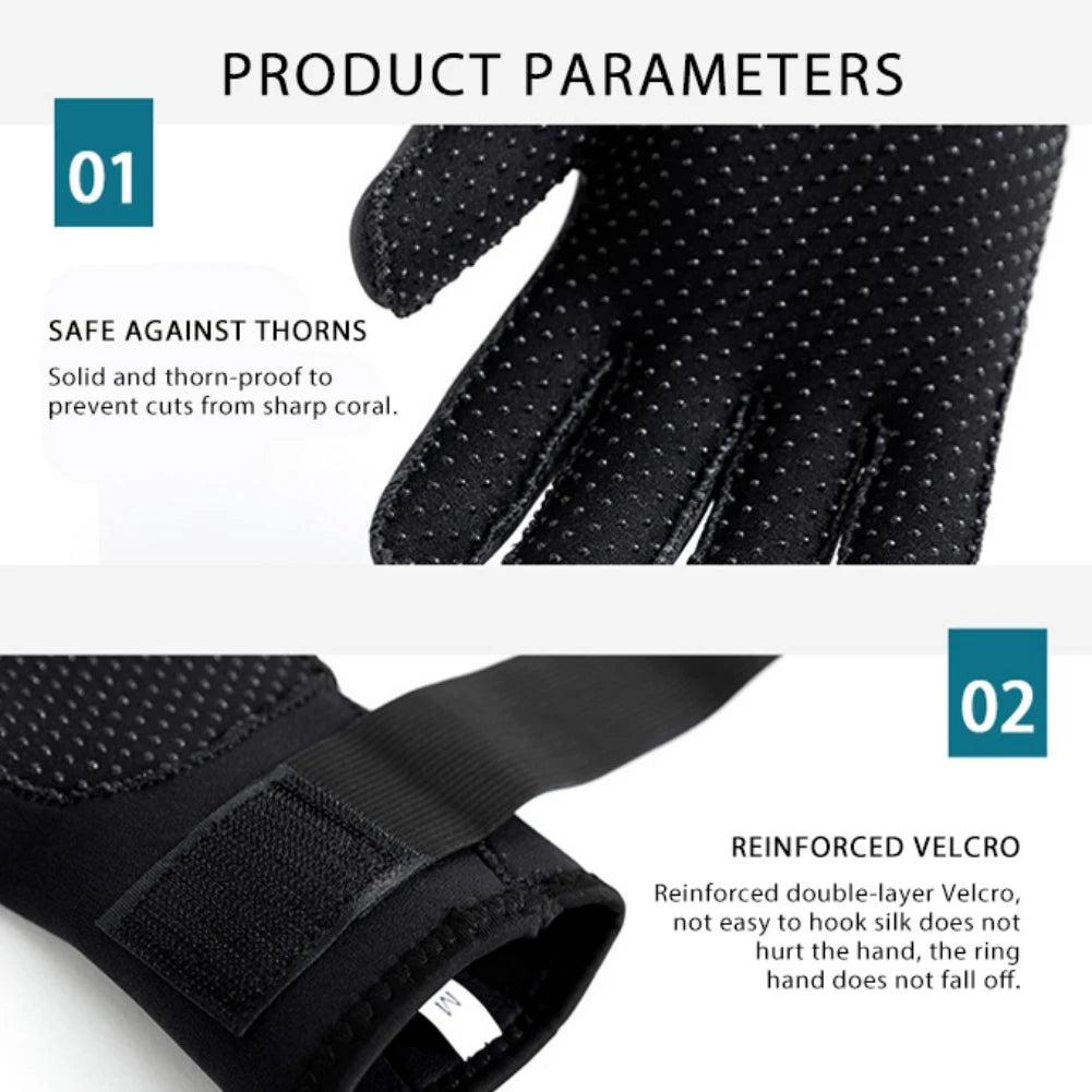 Elastic Scratch Proof Water Diving Gloves Snorkeling Five Finger Warm Wetsuit Non-slip Winter Gloves for Diving Aquatic Sports