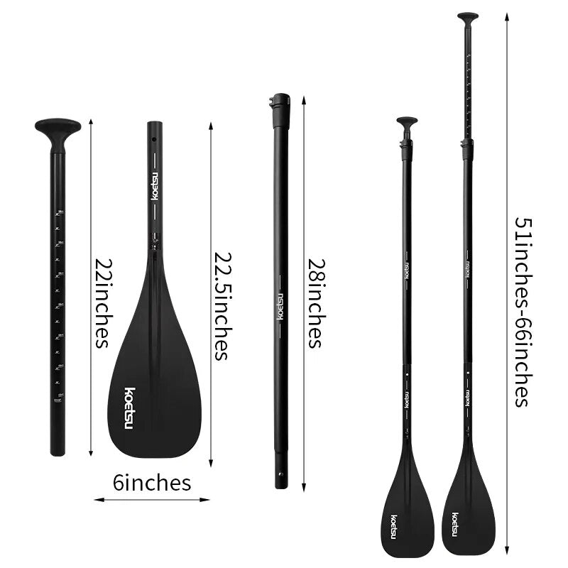 KOETSU Children's Paddle Aluminum Alloy Adjustable Pulp Inflatable SUP Surfing Paddle Rubber Boat Paddle Applicable Below 1.55M