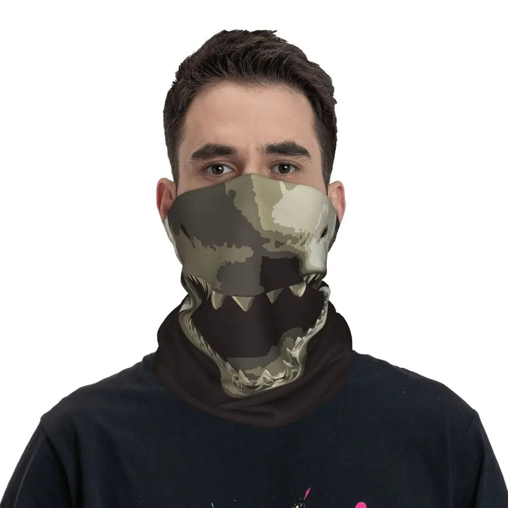 Shark Teeth9 Bandana Neck Gaiter Printed Face Scarf Multifunction Headband Outdoor Sports For Men Women Adult Breathable