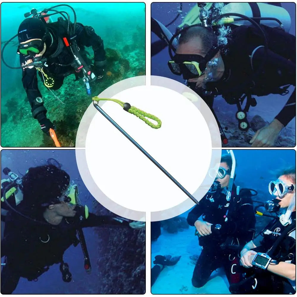 Diving Pointer Stick Water Diving Equipment With Braided Rope Underwater Diving Stick Aluminum Alloy Diving Stick For Underwater
