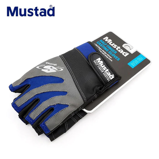 Mustad Fishing Gloves Men Lightweight Half-finger Sun Protection Double Sided Breathable Anti-slip Outdoor Pesca Fishing Gloves