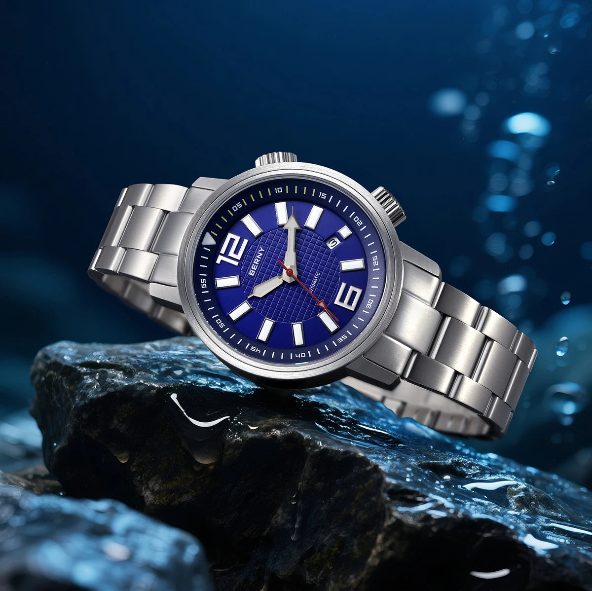 BERNY Automatic Diver Watch for Men Super Luminous Sapphire Miyota 8215 Compressor 20ATM Swimming Scuba Diving Sports Man Watch