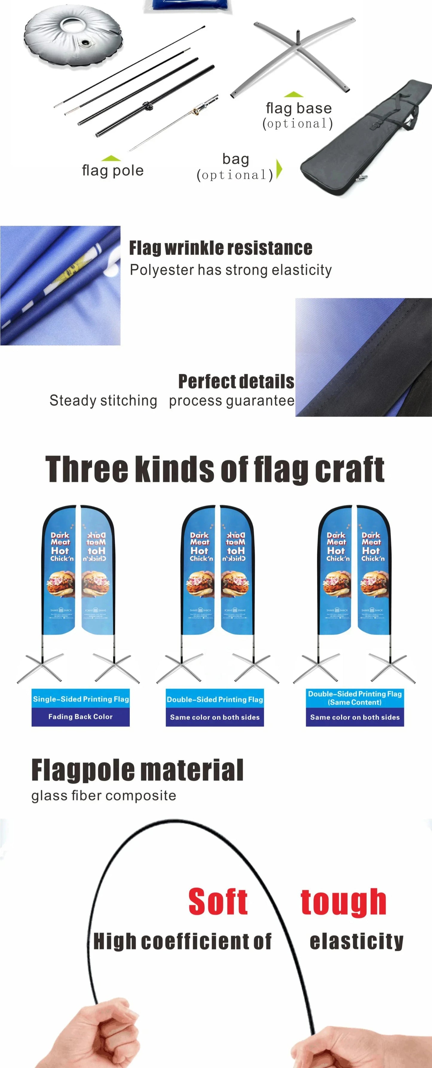 Custom Printing Outdoor Promotional Tear Drop Flags Banner Advertising Business Wind Flying Beach Teardrop Nobori Feather Flag