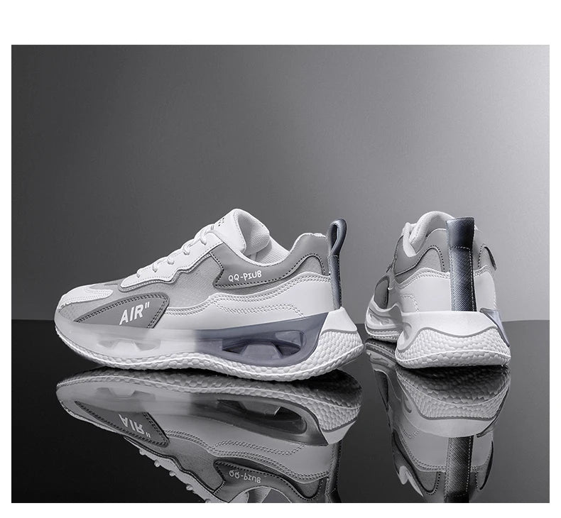 Leather Men's Shoes Fashion Korean Version Trendy Casual Breathable Cushioning Sports Vulcanized Men Shoes