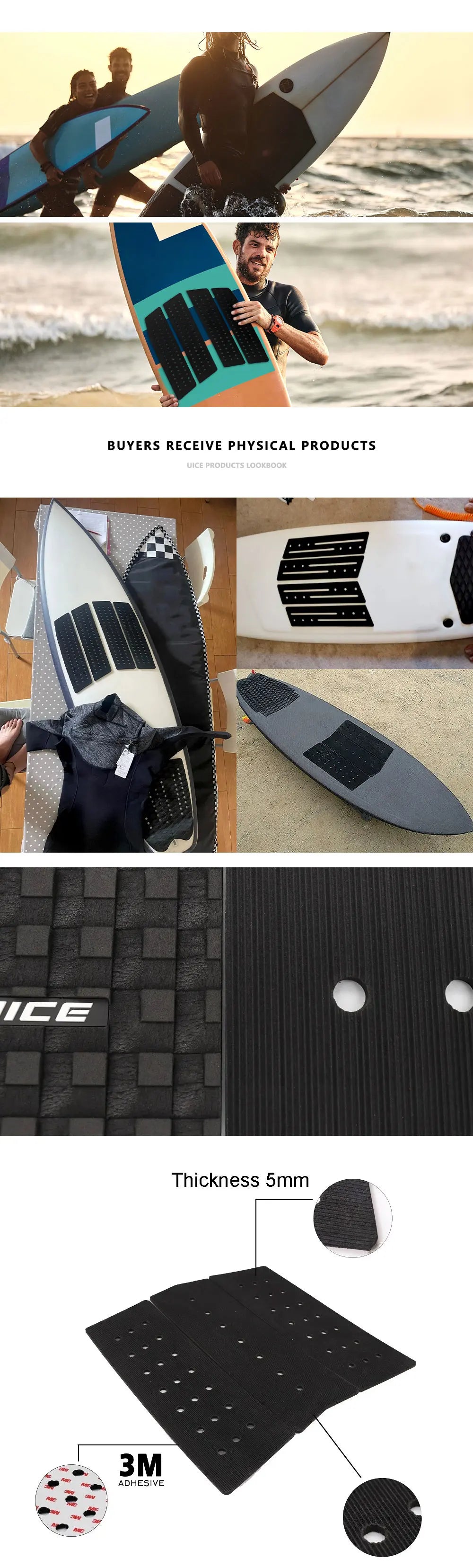 Surf Surfboard Traction Pad Tail Pad EVA Pad Surf Traction Surf Pads Surfing Foam Pad Anti-slip SUP Deck Pad