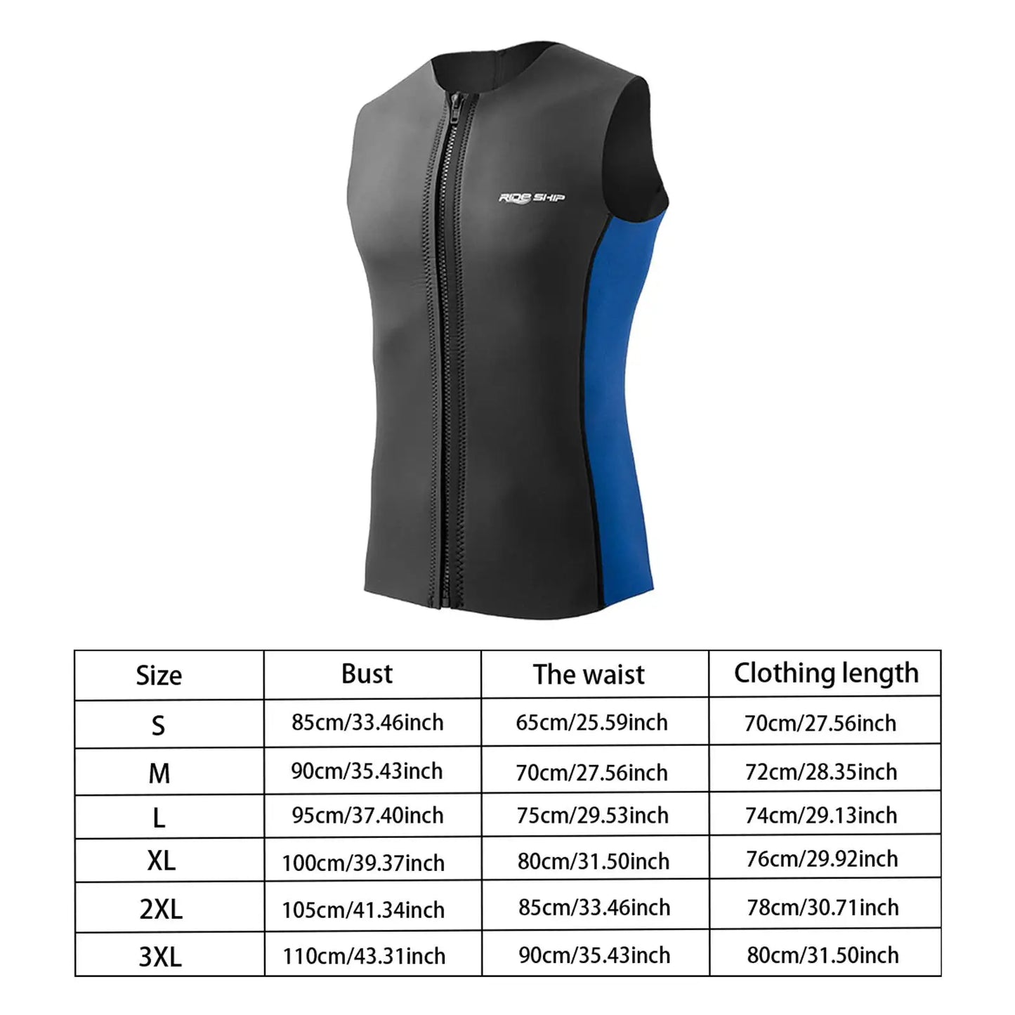 Wetsuit Top Diving Vest Sleeveless Vest for Water Sports Surfing Snorkeling