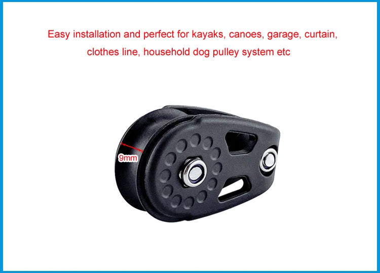 Nylon Pulley Kayak Boat Rope Block Marine Sheave Lifting Anchor Wheel Accessories Sailing Dinghy Outdoor Water Sport Hardware