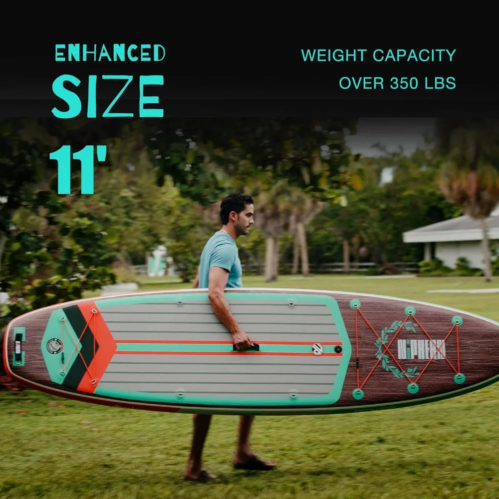 Inflatable Stand Up Paddle Board with Balanced Wing Design and Durable SUP Accessories, 11’ Stable Inflatable Paddle Boards