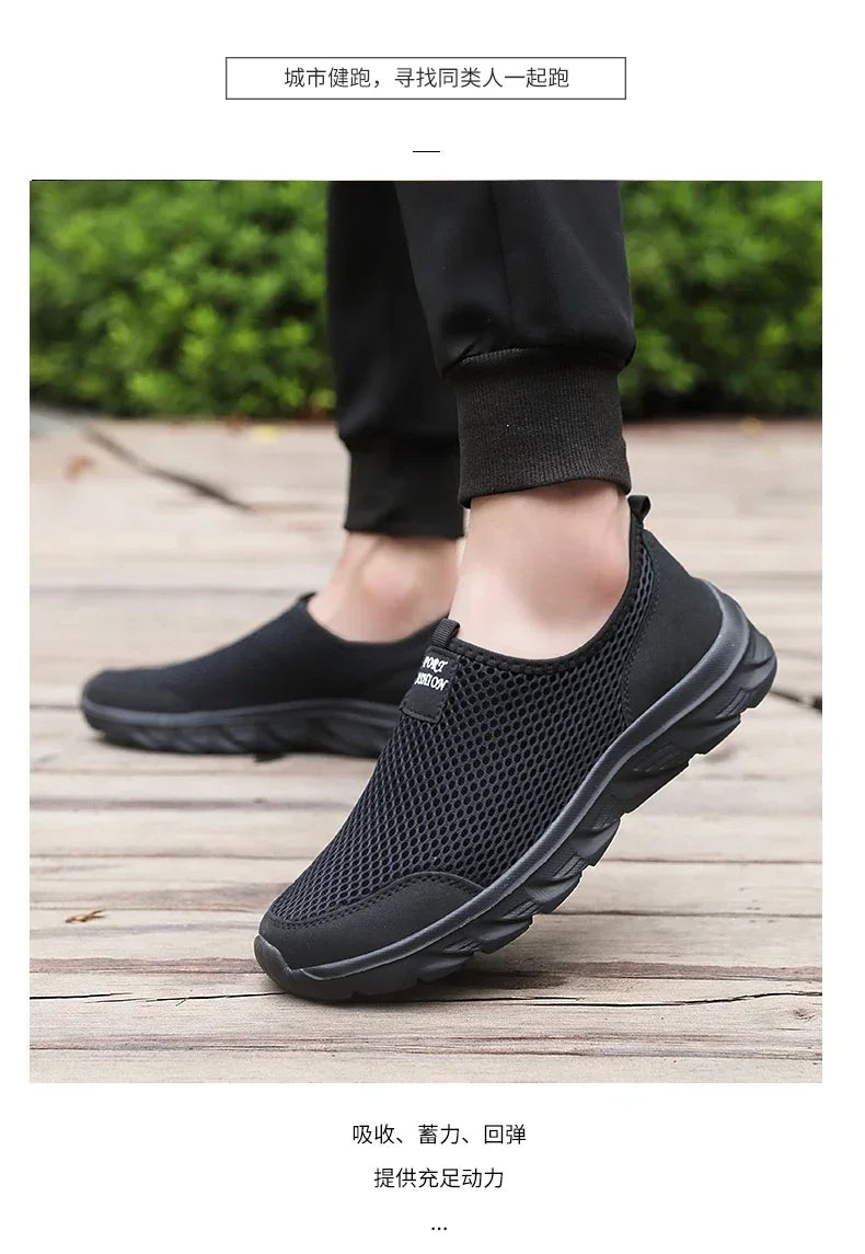 YRZL Sneakers Men Summer Casual Shoes Men Mesh Breathable Outdoor Non Slip Sports Shoes Slip on Loafers for Men Pius Size 38-46