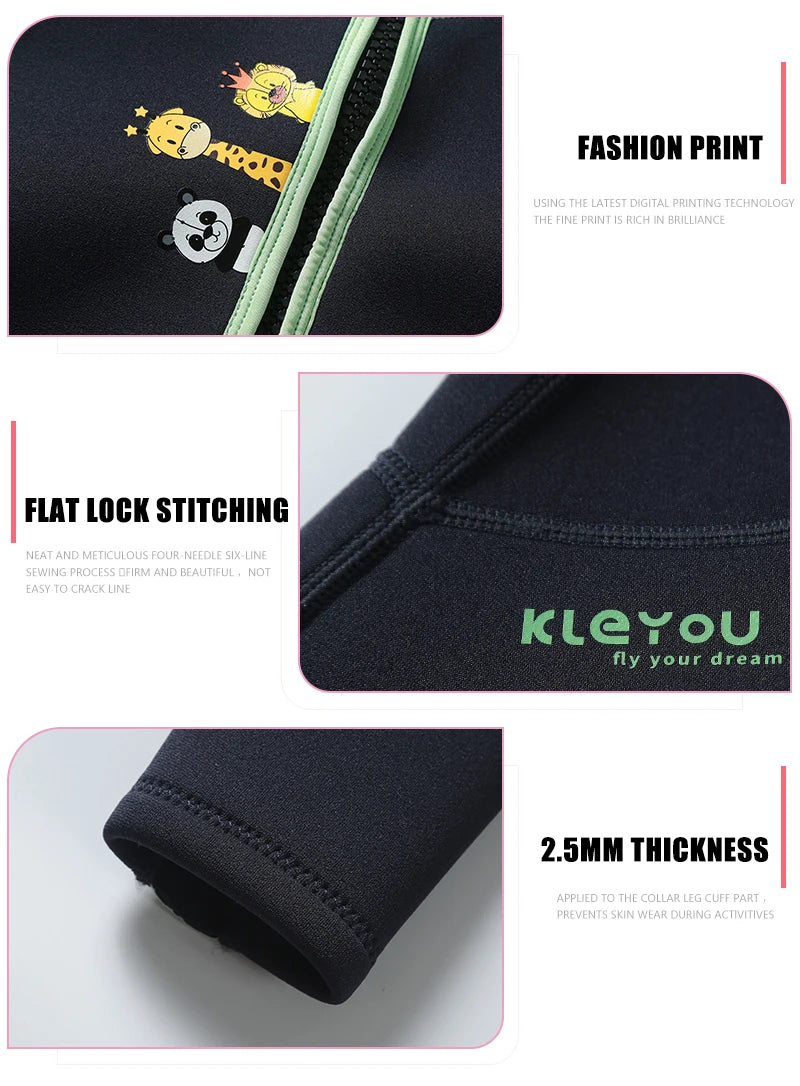 Two-Piece Neoprene Swimsuit for Kids, Professional Swimwear for Boys and Girls, Surfing Wetsuit Diving Suits, Bathing Suit