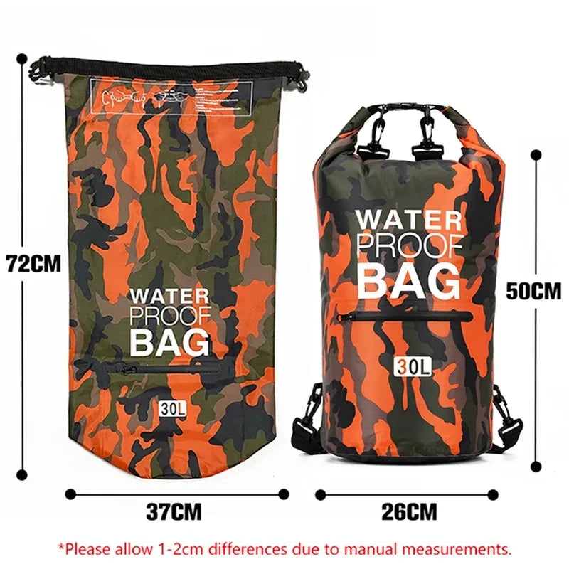 15-30L Waterproof Dry Bags With Wet Separation Beach Pocket Backpack For Kayaking Boating Swimming Outdoor Camping Sports Bag