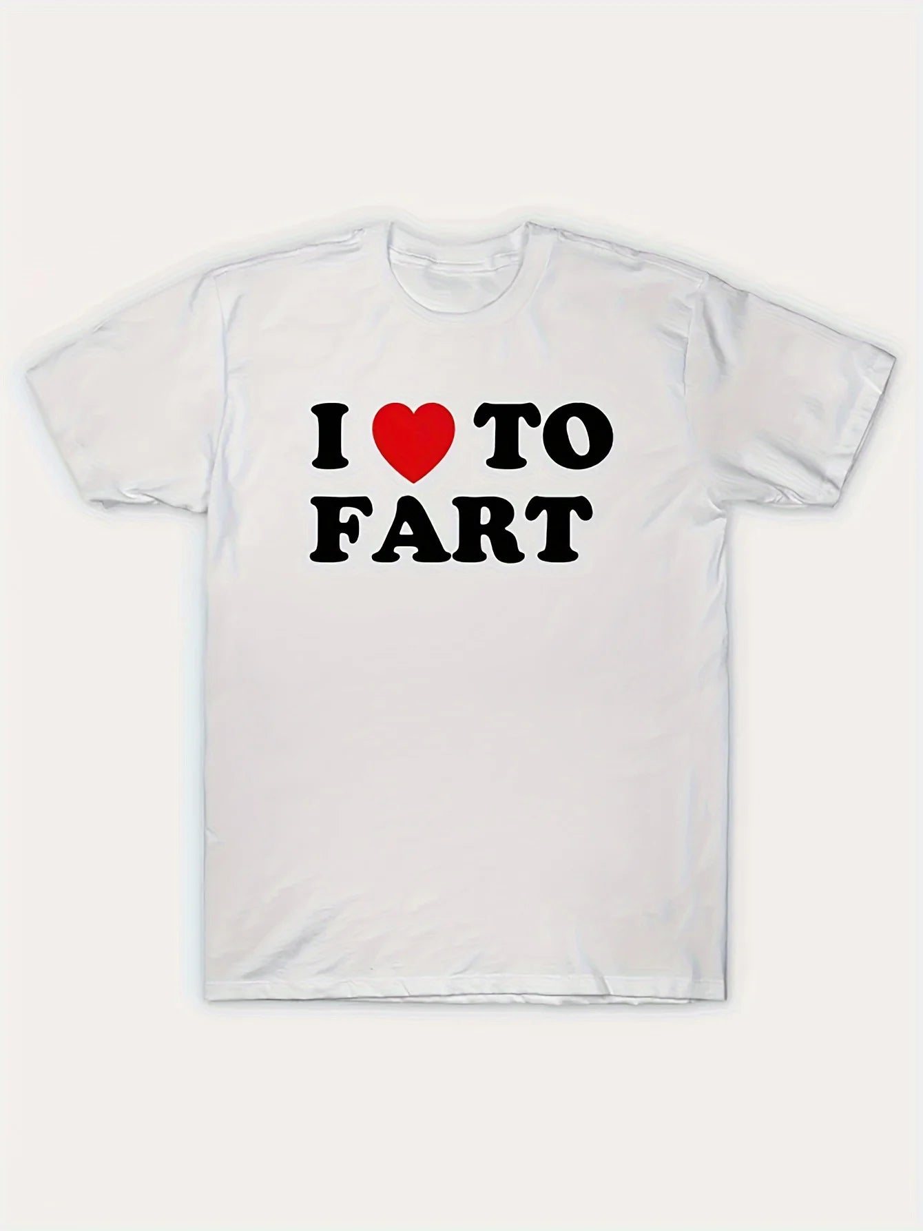 Unique I Love To Fart Graphic Print Crew Neck Short Sleeve  T-Shirt for Men - Comfortable Breathable and Fashionable Casual Wear