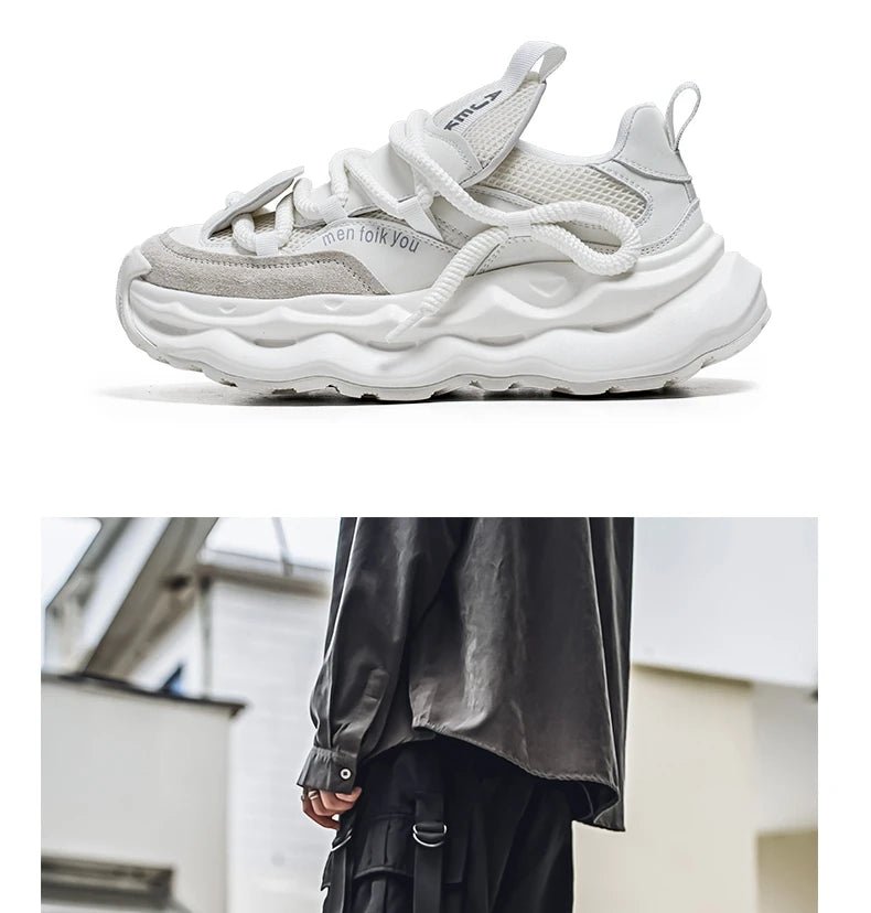 2024 Fashion Shoes Men's Thick Soles Trendy Men's Sports Shoes High-quality Harajuku Travel Shoes 2024 New