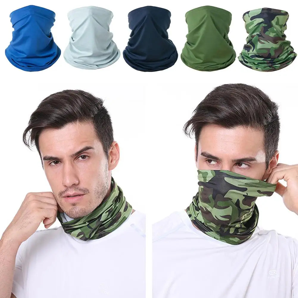 Men Women Head Face Neck Sunshade Collar Ice Silk UV Protection Face Cover Mask Outdoor Fishing Cycling Sports Bandana Scarf