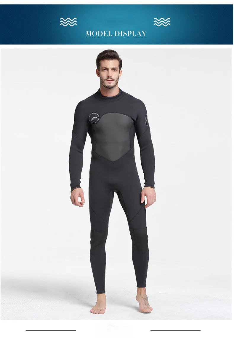 Men Wetsuit 3mm Neopreno Keep Warm One-Piece Swimsuits Quick Dry Snorkeling Kayaking Surfing Clothes Diving Suit Kitesurf