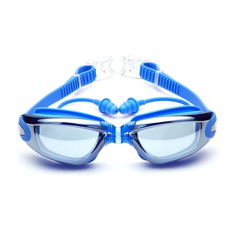 Optical Swimming Goggles Men Women Myopia Pool Earplug Professional Waterproof Swim Eyewear Prescription Adult Diving Glasses